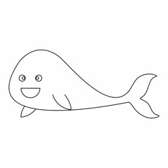 illustration of a cute whale swimming