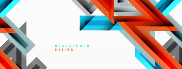 Line zig zag dynamic geometric abstract background. Colorful lines with shadow and light effects, various routes concept. Vector Illustration For Wallpaper, Banner, Background, Card
