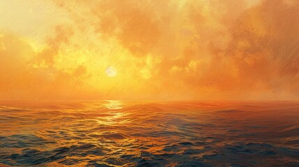 Obraz premium view of the sunset on the ocean