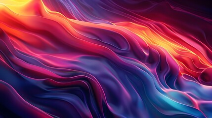 Obraz premium Mesmerizing Cosmic Waves of Vibrant Neon Gradient Hues in Abstract Ethereal Background