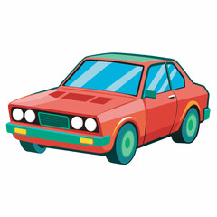 Fototapeta premium red car isolated on white