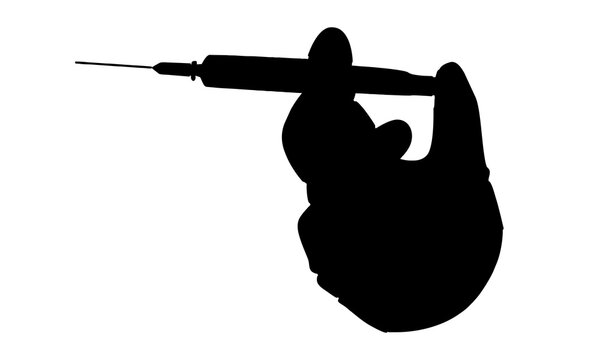 recommend clip art: silhouette of gloved hand holding syringe