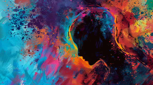 A person with mental health problems. Abstract illustration representing the challenges of mental health issues.