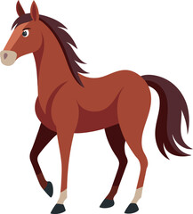 illustration brown color cartoon horse