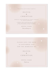 Wedding invitation template, minimalist modern brown tone