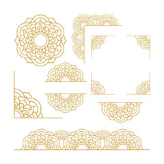 Mandala Wedding Set Ornament Gold Vector Design