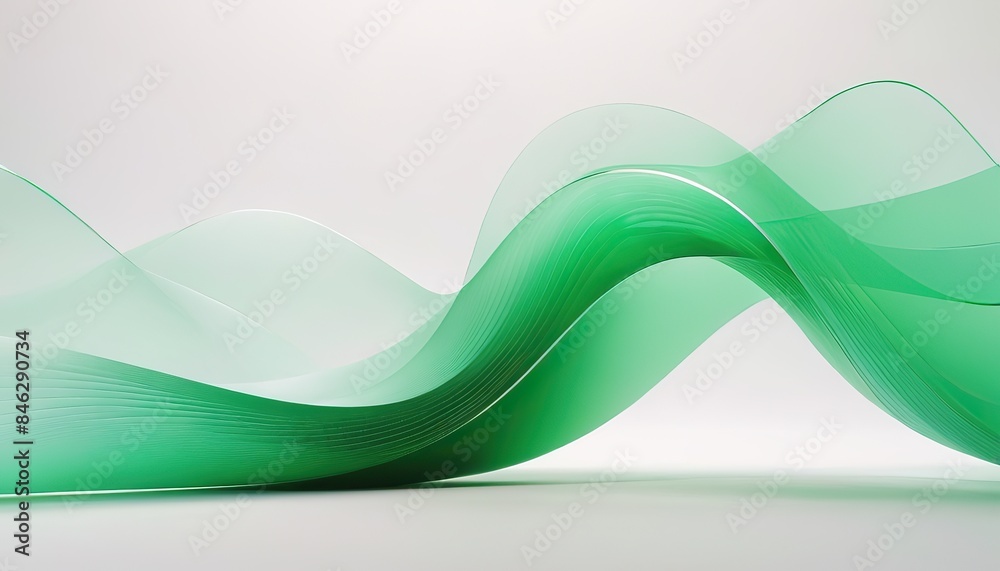 Wall mural abstract green wave background with dynamic shapes