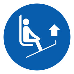 ISO mandatory safety signs_lift ski tips symbol and pictogram only size 1 x 1 round shape