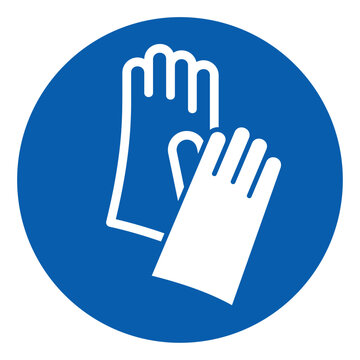 ISO mandatory safety signs_wear protective gloves symbol and pictogram only size 1 x 1 round shape