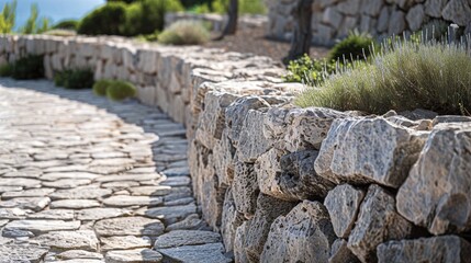 Maioris coastal line made of weathered cut stone