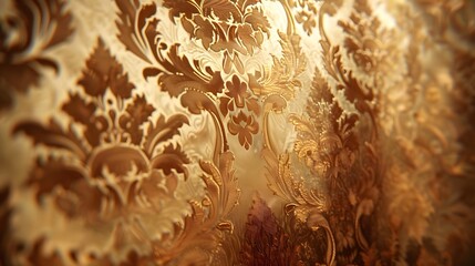 Vintage Damask Wallpaper Backdrop With Earthy Tones and Captivating Details