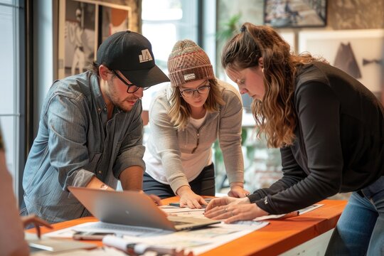 Creative Team Collaborating on the Design of a Marketing Strategy - Powered by Adobe
