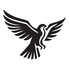 Cute Peregrine Falcon Flying Ready Pounce Prey with Line Art Drawing, Animal Birds, Vector Character Illustration, Cartoon Mascot Logo in Isolated White Background
