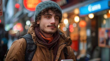 Fototapeta premium A Creative Software Developer Building A Location-Based Service App, Providing Personalized And Context-Aware Experiences