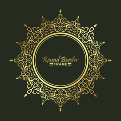 Luxury Gold round floral frame design
