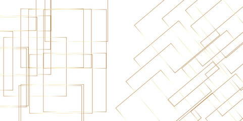 White geometry tiles shapes of rectangles abstract vector. background design with thin gold lines, white and gold combination, perfect for backgrounds, posters, wallpapers and more.