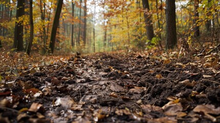 Wild hog feces in the wilderness