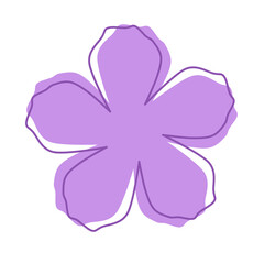 Doodle flower leaf line decoration boho simple inspired by jasmine that can be used for sticker, book, scrapbook, icon, decorative, e.t.c with aesthetic colorful color