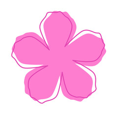 Doodle flower leaf line decoration boho simple inspired by jasmine that can be used for sticker, book, scrapbook, icon, decorative, e.t.c with aesthetic colorful color