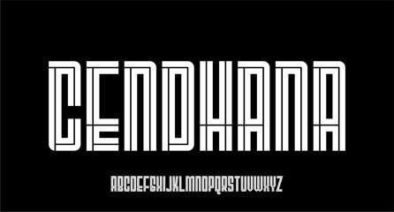 MODERN GEOMETRIC CONDENSED FONT TYPEFACE