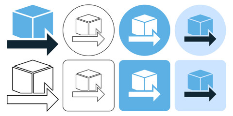 Distribution, Box, arrow, factory warehouse delivery send products, sign icon symbol ui and ux design, glyphs and stroke line icon	