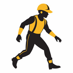silhouette of Worker In Action illustration