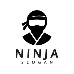 Ninja warrior logo. Simple black ninja icon illustration design