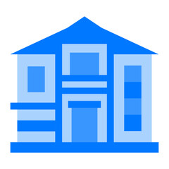 Modern House Blue Flat