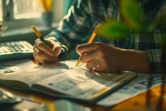 Stylish Handwriting on Newspaper Page