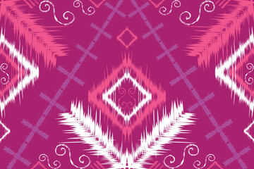 Ethnic Seamless pattern in tribal, folk embroidery, Ikat style. Can be printed and used as wrapping paper, wallpaper, textile, fabric. 