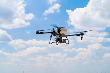 Plant protection drone in operation