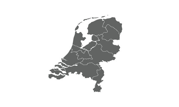 Netherlands map isolated on white background. for website layouts, background, education, precise, customizable, Travel worldwide, map silhouette backdrop, earth geography, political, physical.