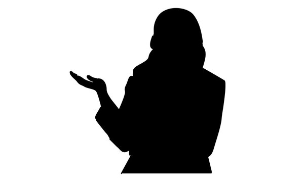 recommend clip art: silhouette of hijab woman presenting hand