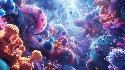 Fototapeta premium An eye-catching graphic depicting a worms-eye view of a space heavily affected by fungal contamination