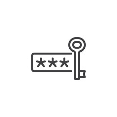 Key and Password Code line icon