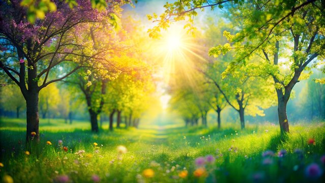 Abstract Nature Background: Grass and Blue Sky for Spring or Summer. Perfect for: spring and summer promotions, nature-themed designs, eco-friendly advertisements, social media posts, website banners.