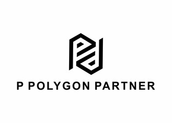 p polygon partner logo, design, Vector, illustration, creative icon, template