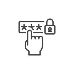 Obraz premium Secure Password Input line icon