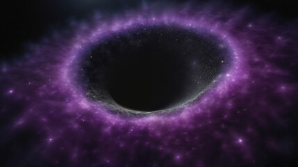 A large space hole is attracting a purple substance