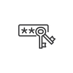Password Key line icon