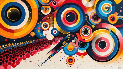 Obraz premium Vibrant Retro Geometric Texture Background