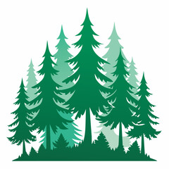 Fototapeta premium christmas trees set
