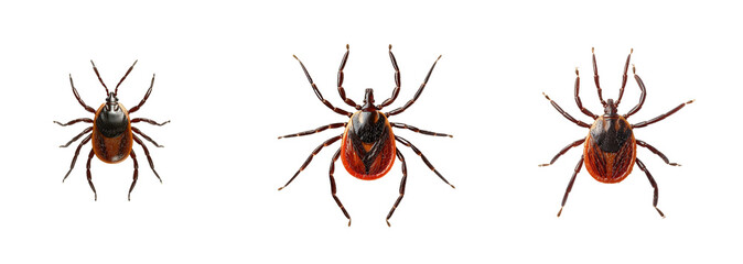 Collection of Mites  isolated on transparent background. Generated AI