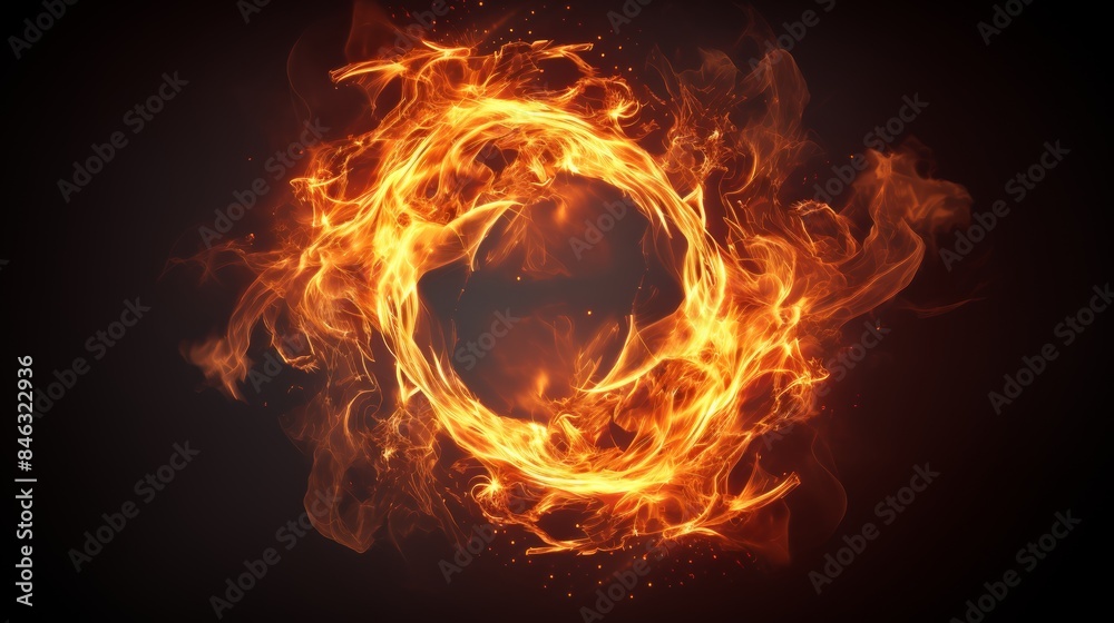 Aufkleber single fire spark, glowing intensely in the center of the frame, with its delicate tendrils of smoke