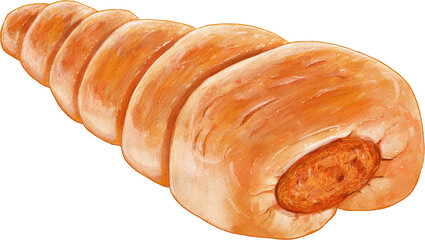 Sausage Bread Illustration