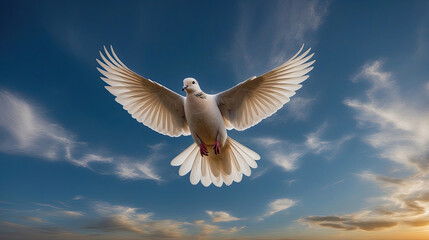 flying dove in the wild nature, wildlife photography