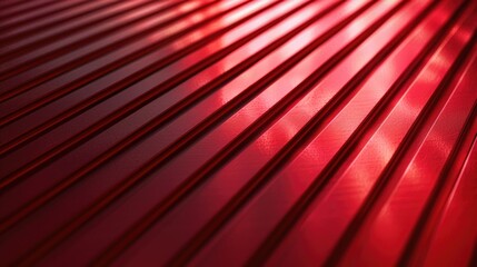 Fototapeta premium A red metal surface with a shiny, reflective surface
