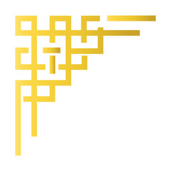 Gold Vintage Frame Corner Isolated on White Background. Vector Illustration.