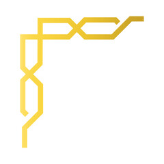 Gold Vintage Frame Corner Isolated on White Background. Vector Illustration.