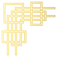 Gold Vintage Frame Corner Isolated on White Background. Vector Illustration.